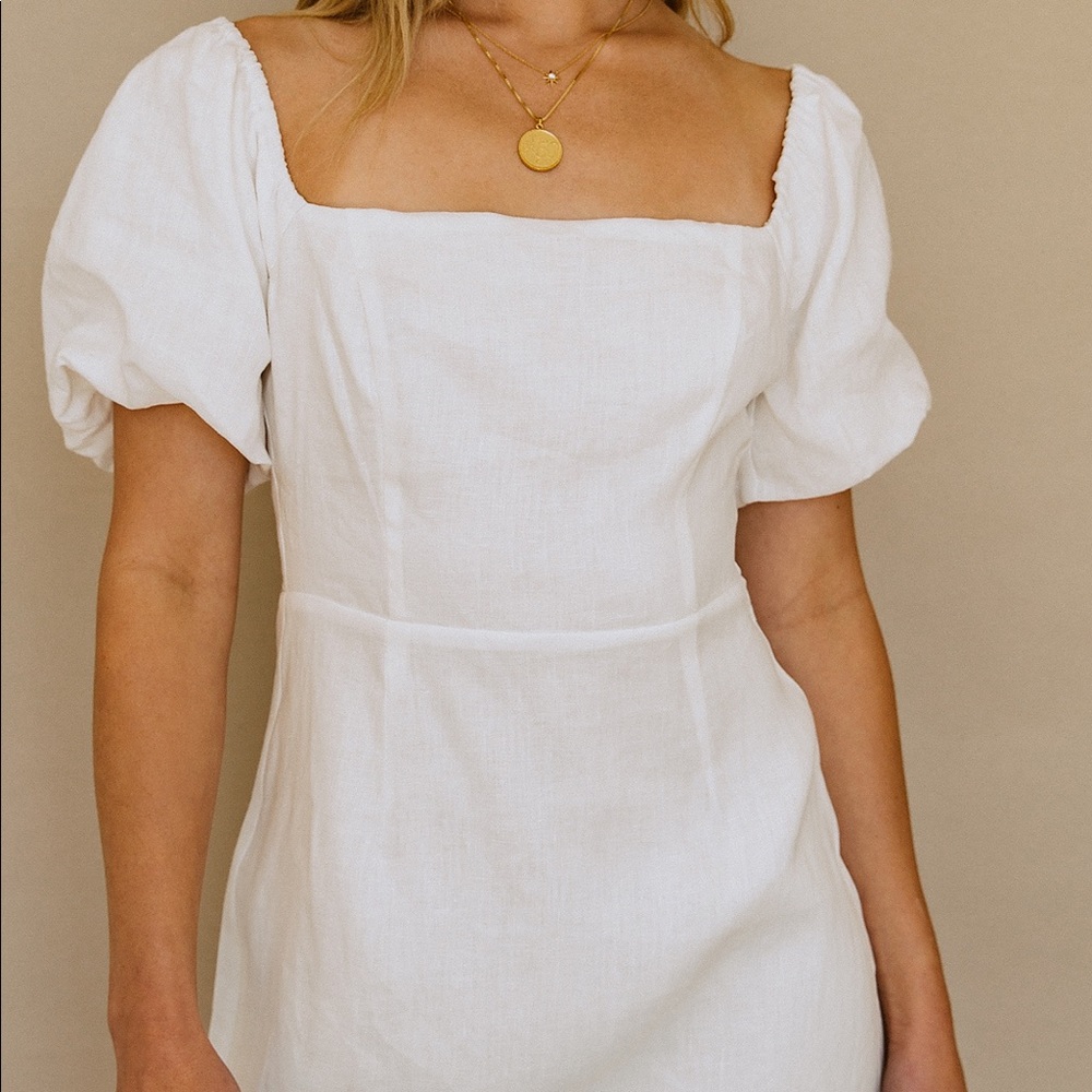 Catalina Island Linen Dress - White - Picture 2 of 6